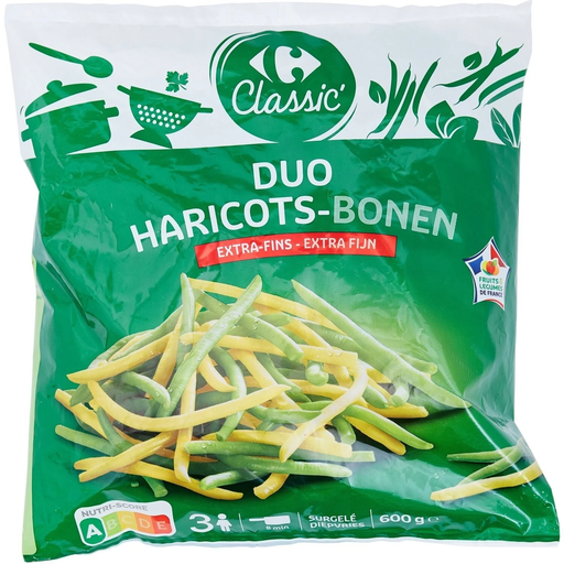 [3560071452902] CARREFOUR CLASSIC Haricots duo extra-fins 600 g