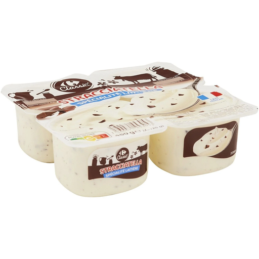 [3560071453053] CARREFOUR CLASSIC Stracciatella Dessert Cream 4 pots of 120 g