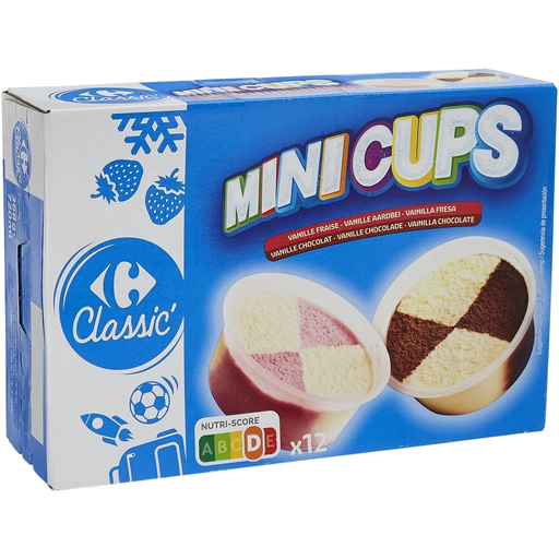 [3560071464790] CARREFOUR CLASSIC Glace en Mini Vanille Fraise et Vanille Chocolat 368g