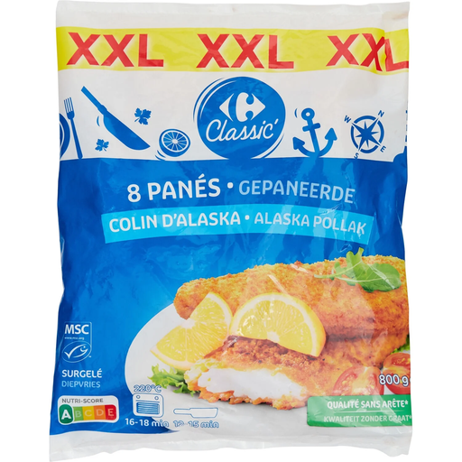 [3560071467135] CARREFOUR CLASSIC Peixe panado escamudo do Alasca 800 g