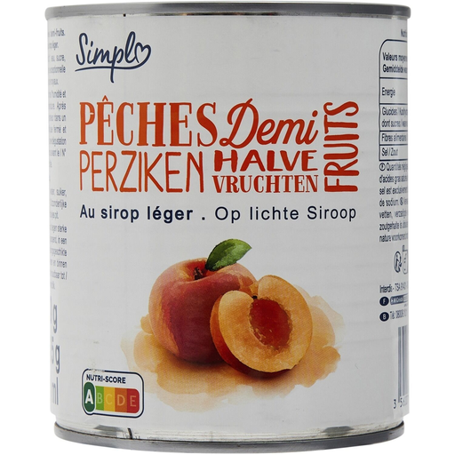 [3560071484910] SIMPL Peach Halves in Syrup 465 g