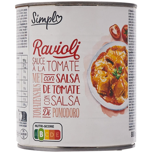 [3560071486525] SIMPL Ravioli y salsa de tomate 800 g