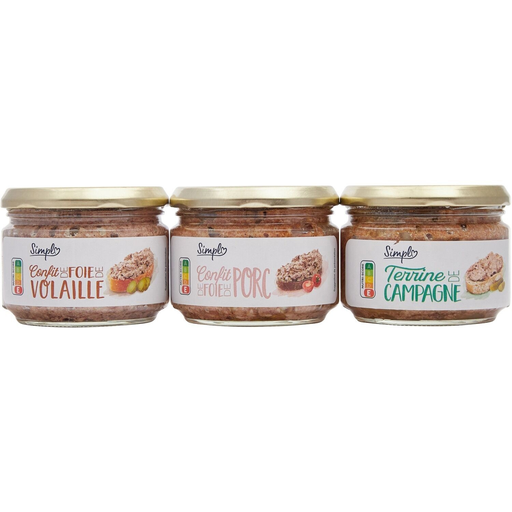 [3560071490263] SIMPL Sortido de patés 3 frascos de 180 g