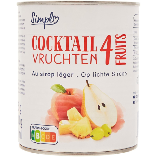 [3560071490348] SIMPL Cóctel de 4 frutas en almíbar 500g