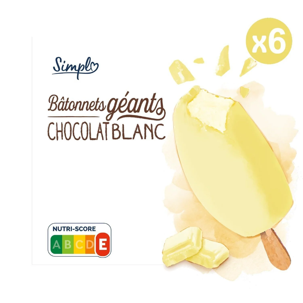 SIMPL Gelados em Pau Baunilha Chocolate Branco 483 g