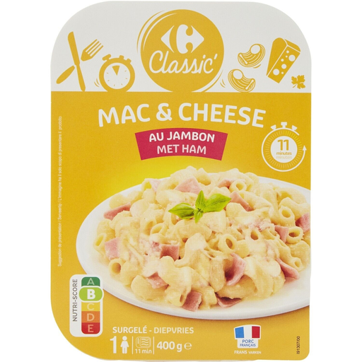 [3560071499624] CARREFOUR CLASSIC Mac & cheese au jambon 400 g