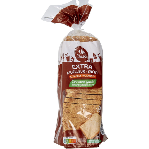 [3560071503451] CARREFOUR CLASSIC Pan de molde integral extra tierno 500 g