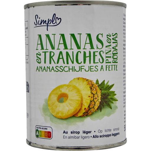 [3560071505097] SIMPL Fruits au Sirop Ananas en Tranches 565 g