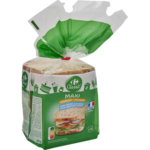 [3560071513535] CARREFOUR CLASSIC Pan de molde maxi cereales 550 g