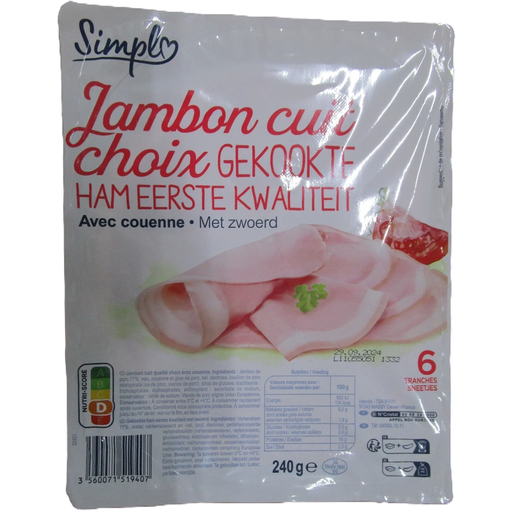[3560071519407] SIMPL Choice Ham with Rind 240 g