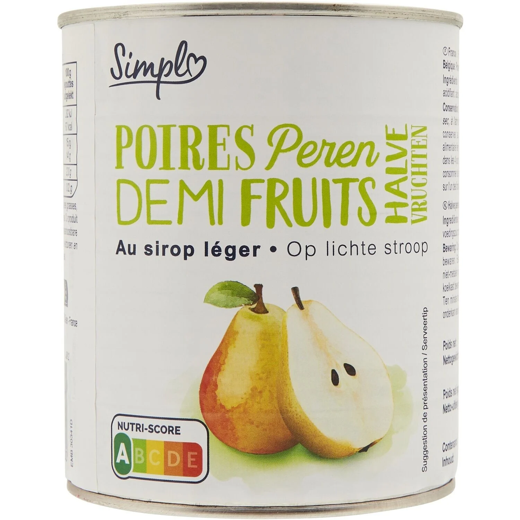SIMPL Pêras em Calda 825 g