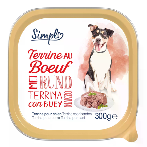 [3560071522643] SIMPL Pâtée pour Chien Adulte en Terrine Bœuf 300 g