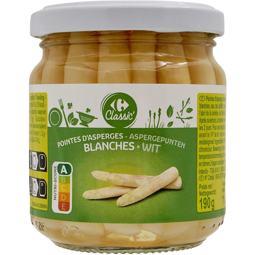 [3560071527761] CARREFOUR CLASSIC Espargos brancos 212 ml