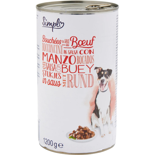[3560071528584] SIMPL Adult Dog Wet Food Beef In Sauce 1200 g