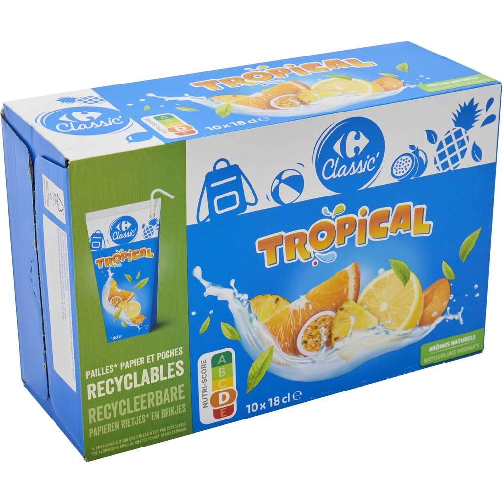 CARREFOUR CLASSIC Tropical Drink 10 x 18 cl