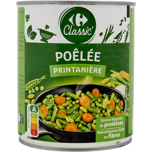 [3560071554422] CARREFOUR CLASSIC Poêlée printanière Mélange de légumes cuisinés sous vide 580 g