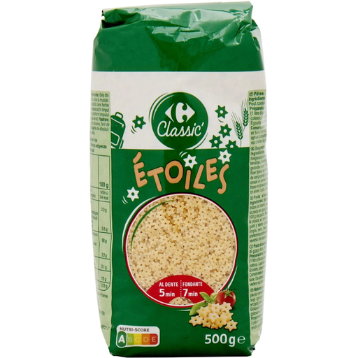 [3560071562601] CARREFOUR CLASSIC Massa Estrelinhas 500 g