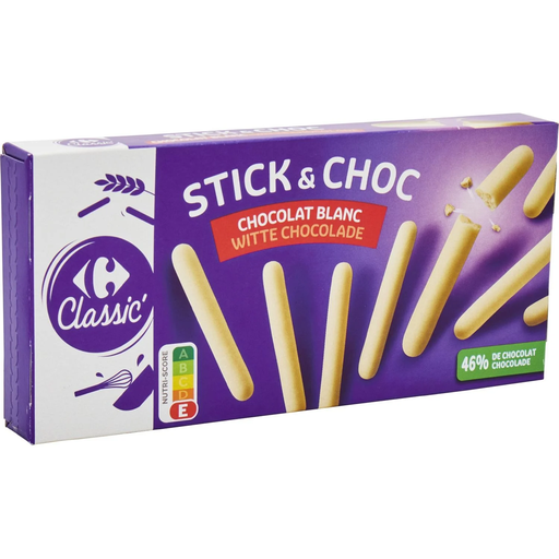 [3560071570002] CARREFOUR CLASSIC White Chocolate Stick & Choc Biscuits 150 g