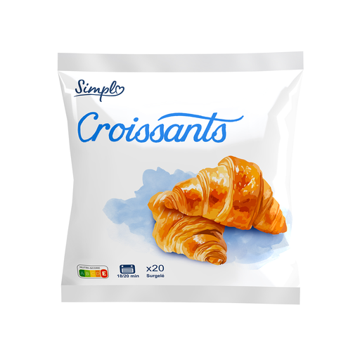 [3560071577711] SIMPL Croissants prêts à cuire surgelés les 20 croissants