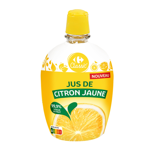 [3560071578893] CARREFOUR CLASSIC Yellow Lemon Juice from Concentrate 200 ml