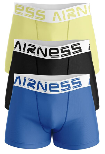 [3606911260662] AIRNESS Set of 3 men's boxers yellow black blue