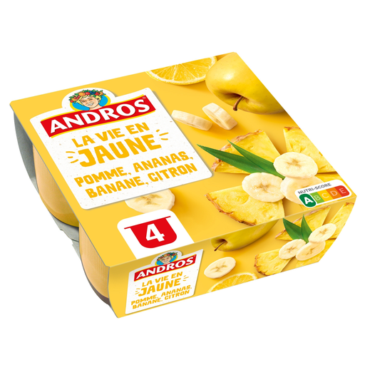 [3608580141150] ANDROS La vie en jaune Apple Pineapple Banana Lemon Specialty 4 pots 100 g