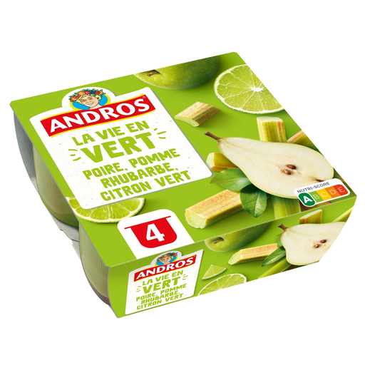 [3608580141181] ANDROS La vie en vert Pear Apple Rhubarb Lime Specialty 4 pots 100 g