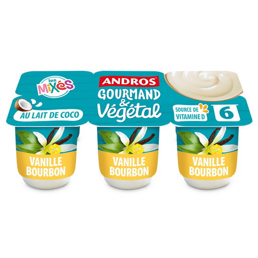 [3608580143123] ANDROS Coconut milk dessert with bourbon vanilla 6x100g