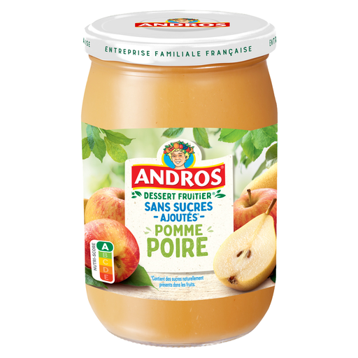[3608580144175] ANDROS Apple Pear Compote No Added Sugar 650 g