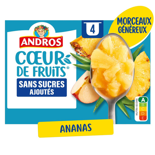 [3608580161936] ANDROS Coeur de fruits pineapple apple passion fruit no added sugar 4x97g