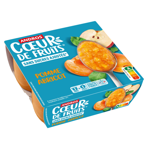 [3608580167143] ANDROS Coeur de fruits no added sugar apple apricot 4x100g