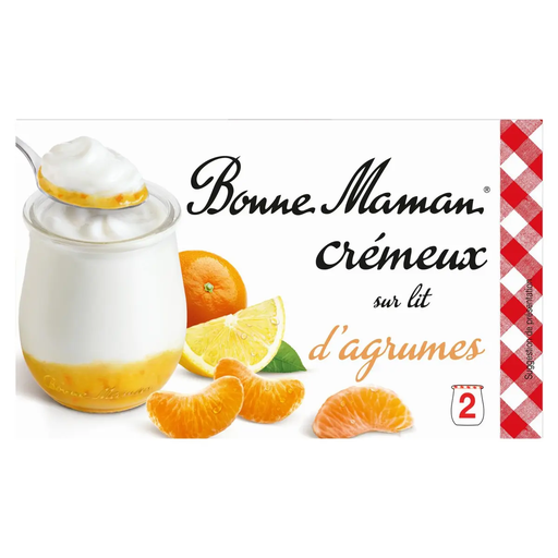 [3608580172727] BONNE MAMAN Creamy Yogurt with Citrus Bed 2 x 125 g