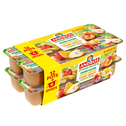 [3608580176947] ANDROS Fruit Specialty Assorted apple/banana/apricot/pear 16 x 100 g