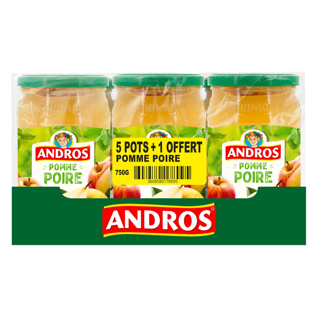 ANDROS Apple Pear Compote 5 pots of 750 g