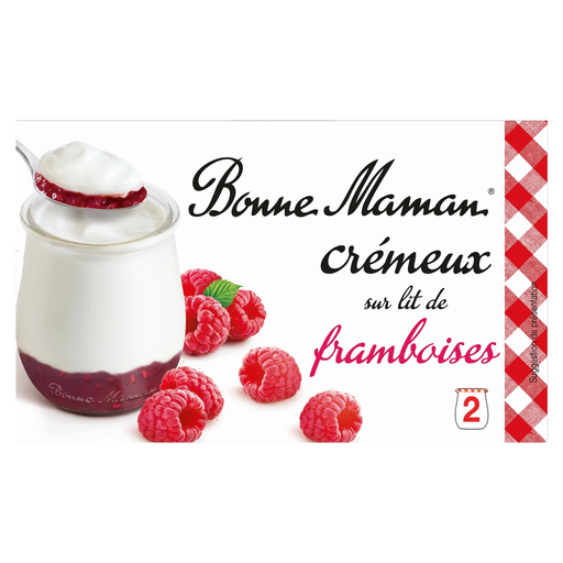[3608580183297] BONNE MAMAN Creamy Yogurt with Raspberry Bed 2 x 125 g