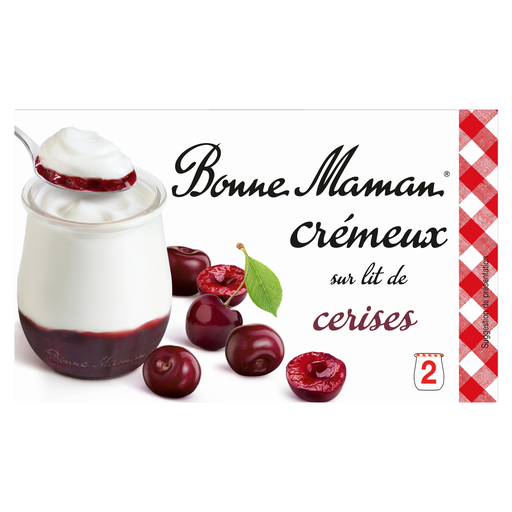 [3608580183327] BONNE MAMAN Creamy Yogurt with Cherry Layer 2 pots of 125 g