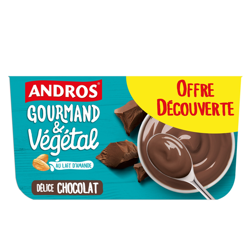 [3608580186175] ANDROS GOURMAND ET VEGETAL Almond milk chocolate dessert 4x100g