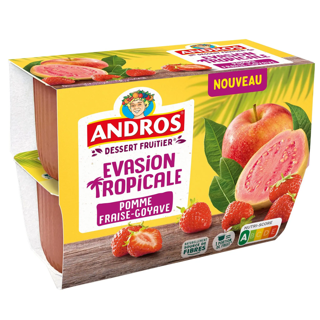 ANDROS Tropical Escape Apple Strawberry Guava Compote 4 x 97 g