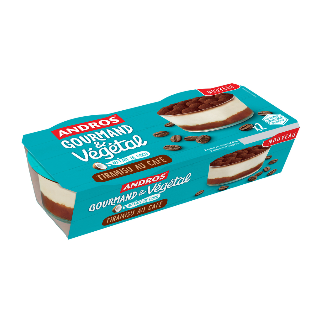 ANDROS Plant-Based Tiramisu Coffee Dessert with Coconut Milk 2x80g