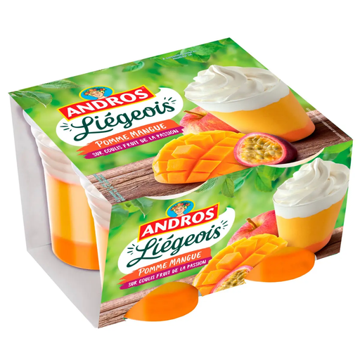 [3608580745266] ANDROS Liégeois apple mango passion fruit 4 x 100 g