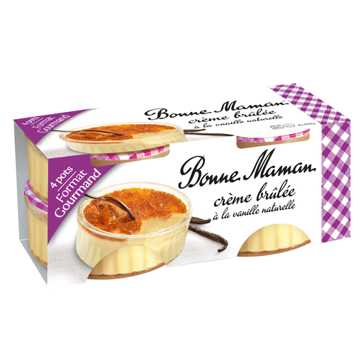 [3608580902690] BONNE MAMAN Crème Brûlée with Natural Vanilla 4 pots of 100 g