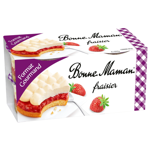 [3608580902737] BONNE MAMAN Strawberry Tart Dessert 4 pots of 100 g