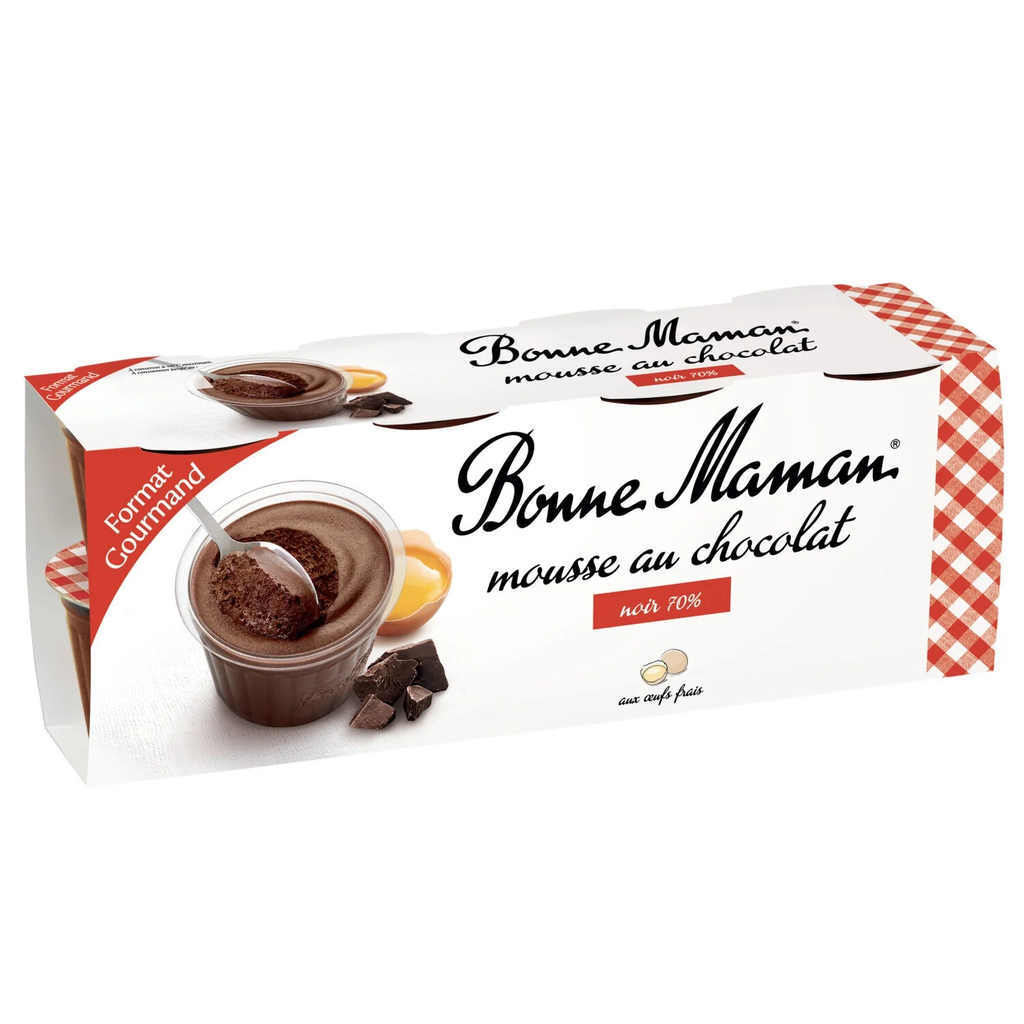BONNE MAMAN Intense Dark Chocolate Mousse 8 pots of 50 g