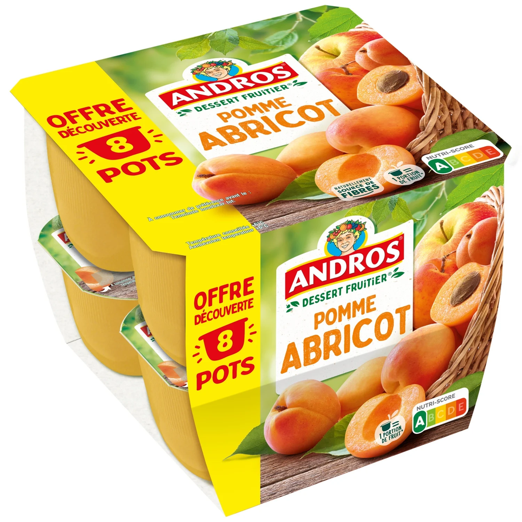 ANDROS Fruit Dessert Apple Apricot 8x100g