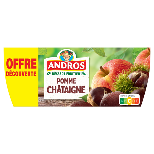 [3608580912941] ANDROS Apple Chestnut Compote 4 pots of 100 g