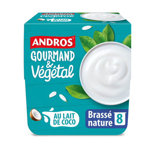 [3608580968290] ANDROS Coconut Milk Dairy-Free Dessert 8 x 100 g