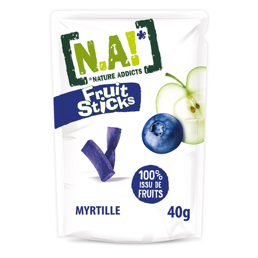 [3609200010382] NATURE ADDICTS Bâtons de purées et jus de myrtilles 40 g