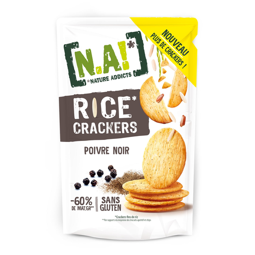 [3609200010993] N.A! NATURE ADDICTS Crackers de Riz au Poivre Noir 85 g