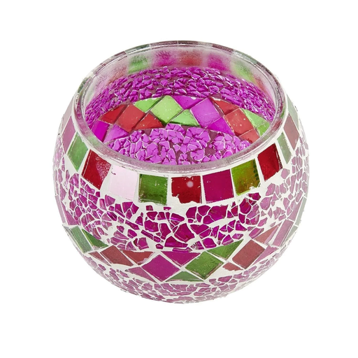 [3614612306961] CARREFOUR Solar Outdoor Mosaic Glass Lantern Led 11.4cm H9cm