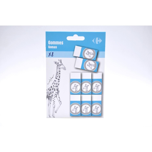 [3615004550023] CARREFOUR Gomas de borrar blancas mini pack de 8